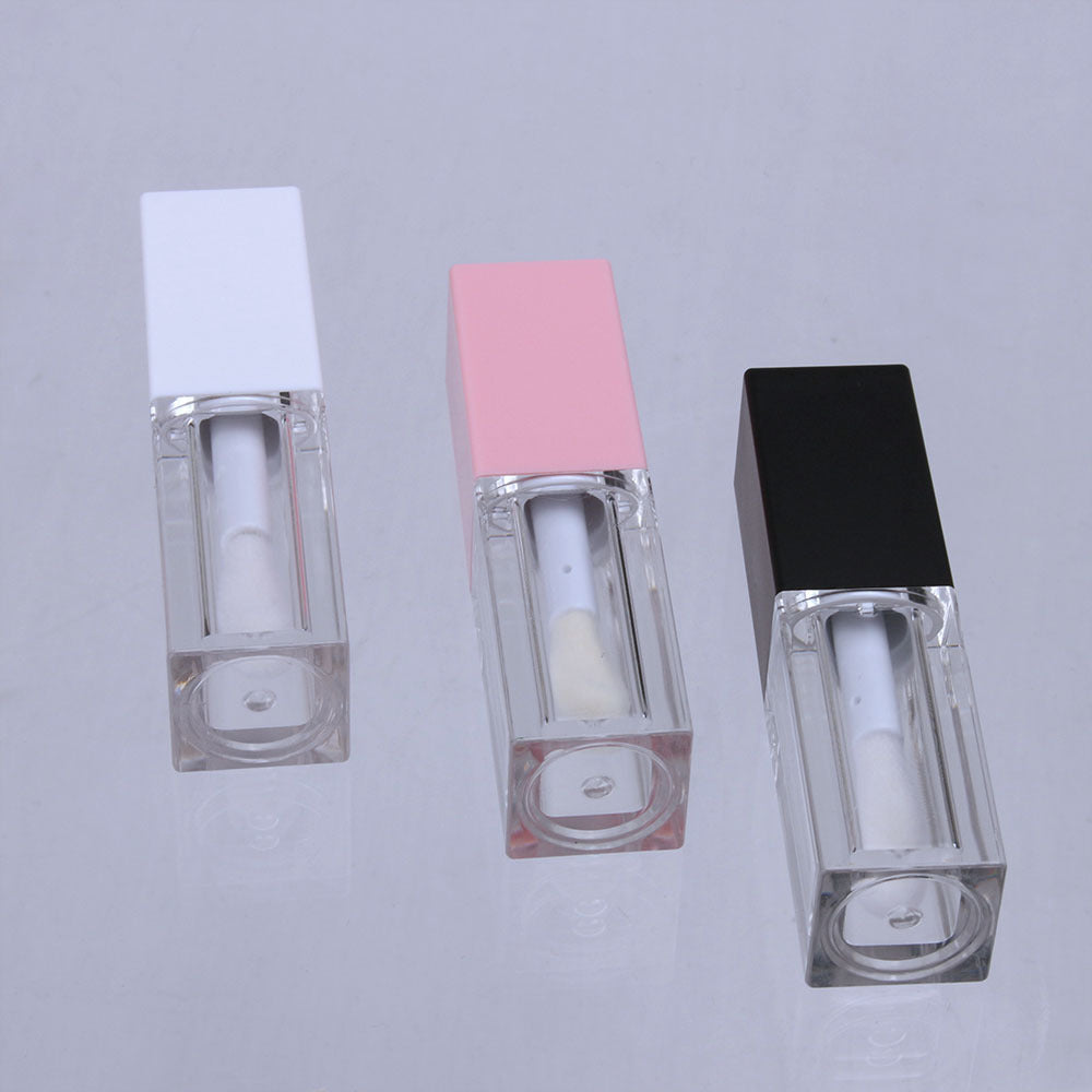 5ml Clear Square Large Head Brush Black Lip Gloss