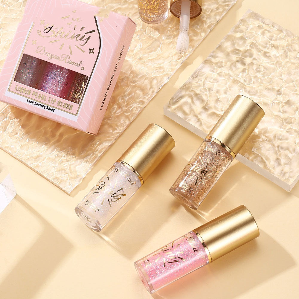 Big Brush Mirror Pearlescent Three Lip Gloss Suit